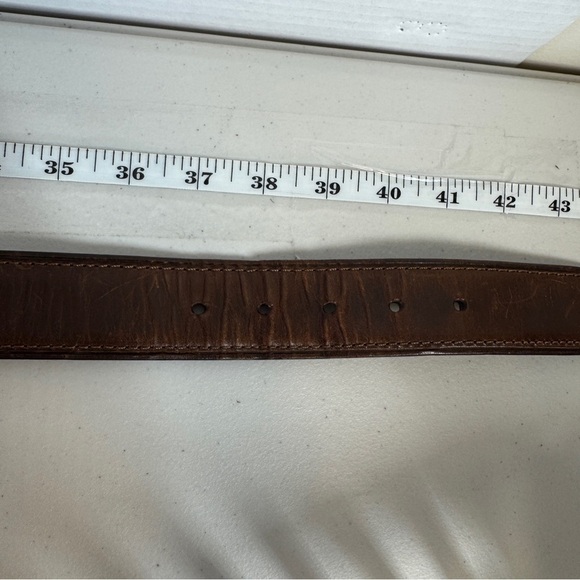 Classic Distressed Look Genuine Leather Brown Belt Size 40 - Picture 10 of 11